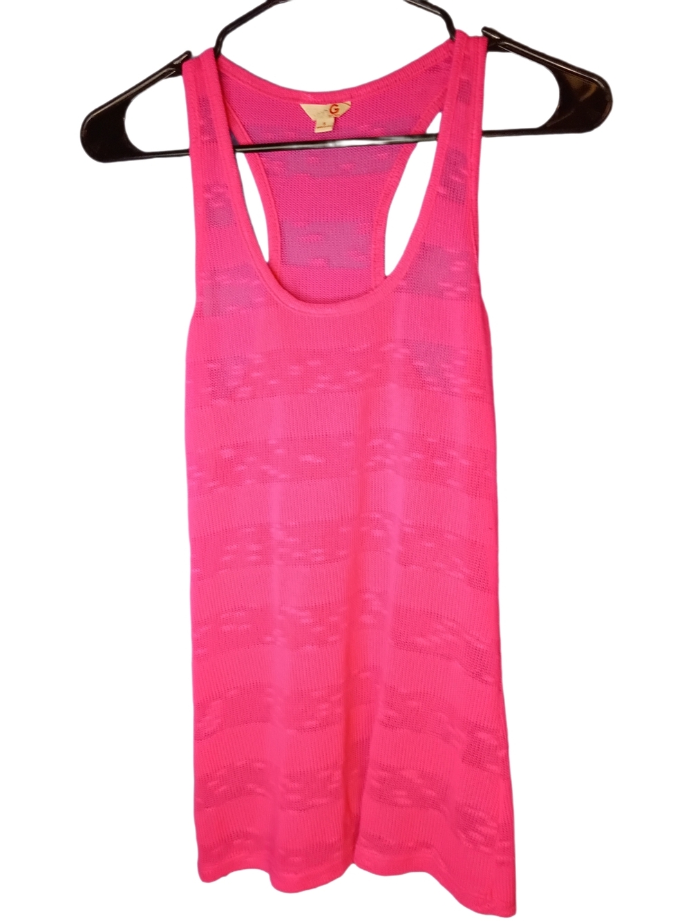 G by Guess Hot Pink Racerback Knit Tank